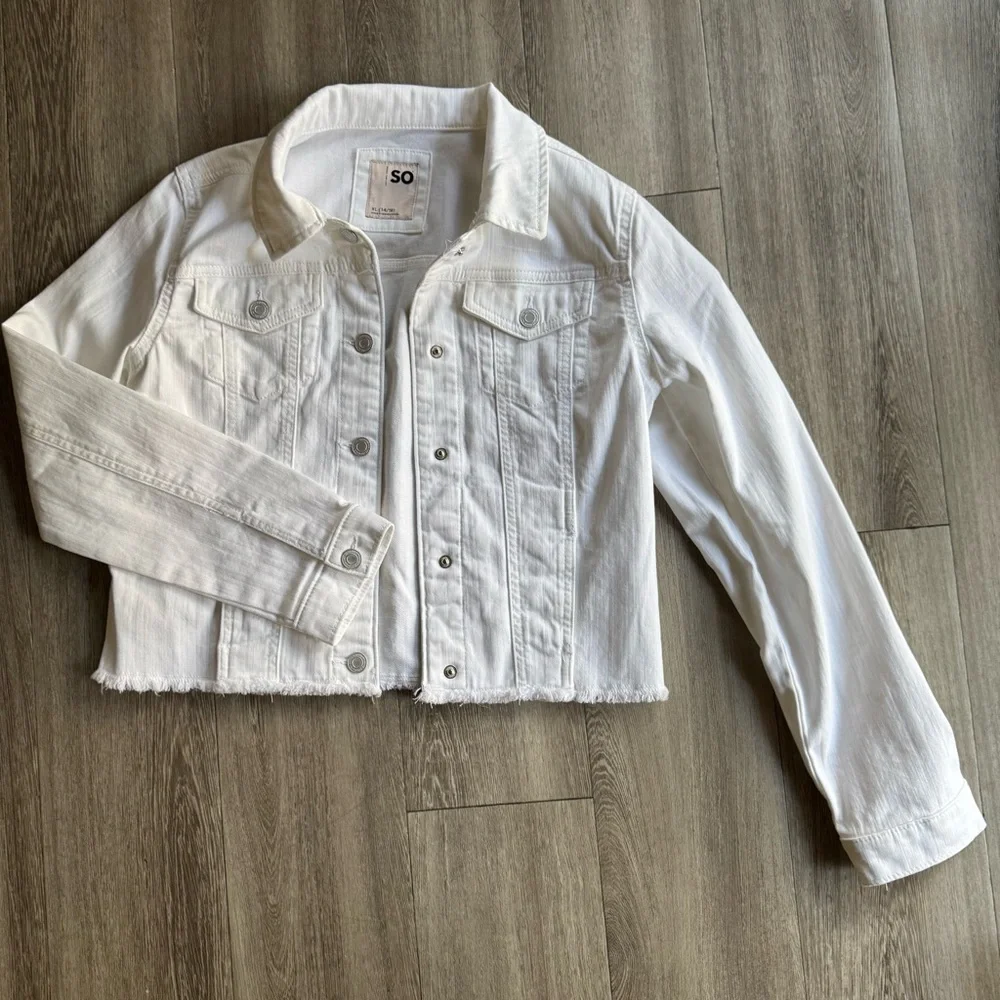 SO® Essential Denim Jacket Girls Size XL (14/16) or Women’s Size S, NWOT - Picture 12 of 13